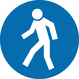 Anti-slip-vloerpictogram “verplicht voetpad”