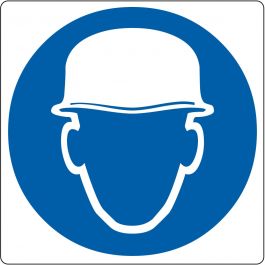 Vloerpictogram “veiligheidshelm verplicht”