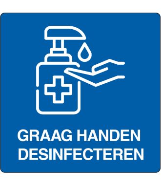 Vloerpictogram “graag handen desinfecteren”