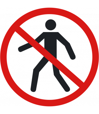 Anti-slip-vloerpictogram “verboden voor voetgangers”